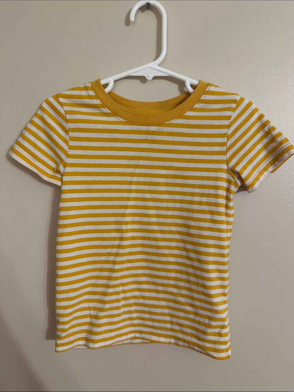 Cat & Jack Yellow and White Striped Short Sleeve Tee